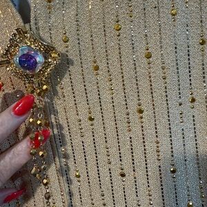 St. John Gold Luxe Fabric with Intricate Detailing - size 16